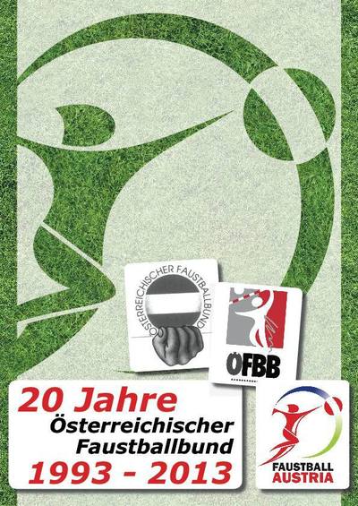 Die Titelseite der Jubiläumsbroschüre "20 Jahre Faustball Austria"
