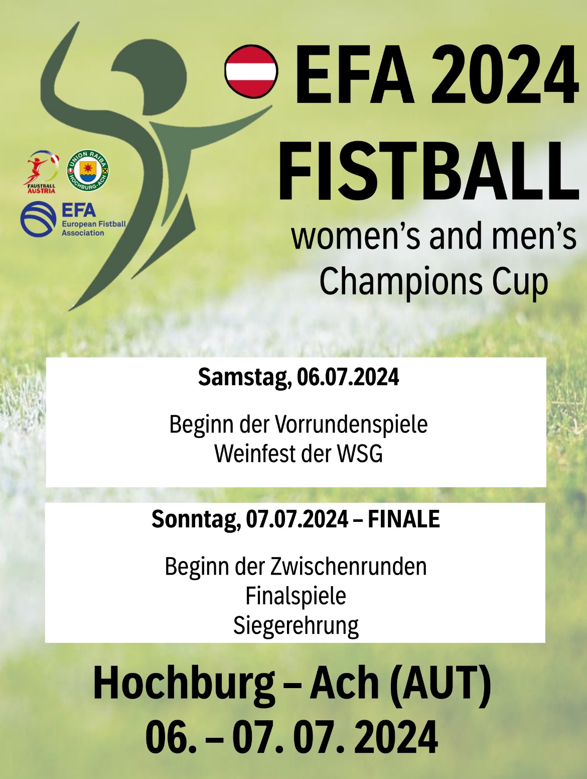 EFA 2024 Fistball Women's and Men's European Champions Cup | 06. und 07. Juli 2024 | Hochburg-Ach (AUT)
